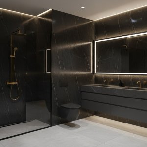 Wandpaneel Natuursteen & Marmer Look, Lauren Zwart (Mat)